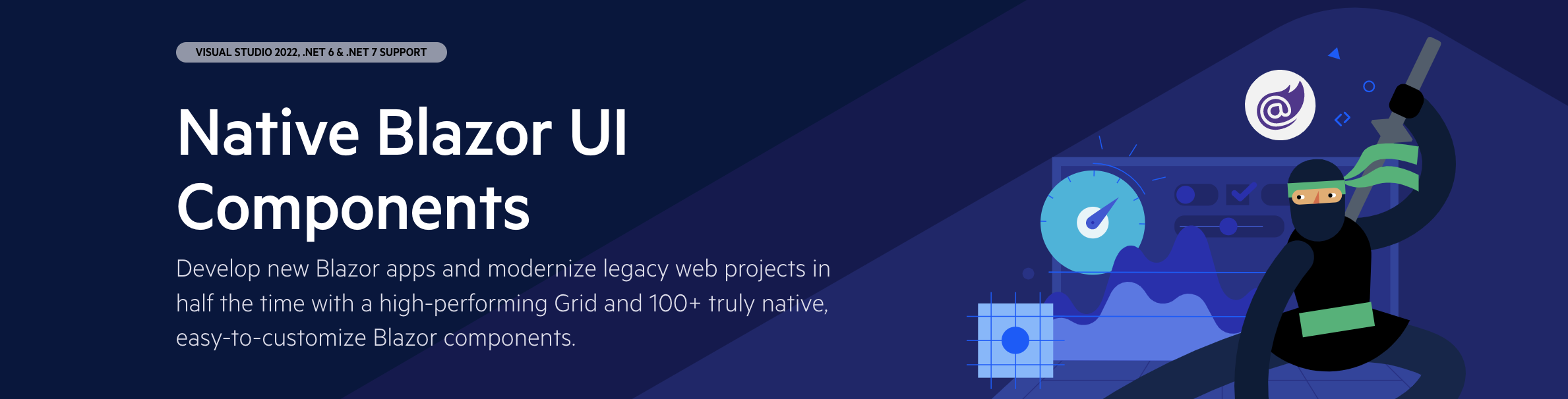 Telerik UI
        for Blazor webpage screenshot 