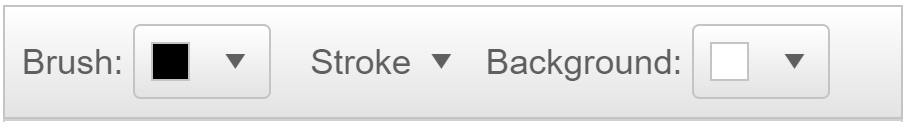 Toolbar with brush, stroke, background